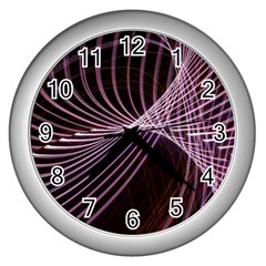 Light Sunlight Spiral Flower Line Color Electricity Circle Lightpaint Symmetry Shape  Macro   Wall Clock (silver) by Vaneshart