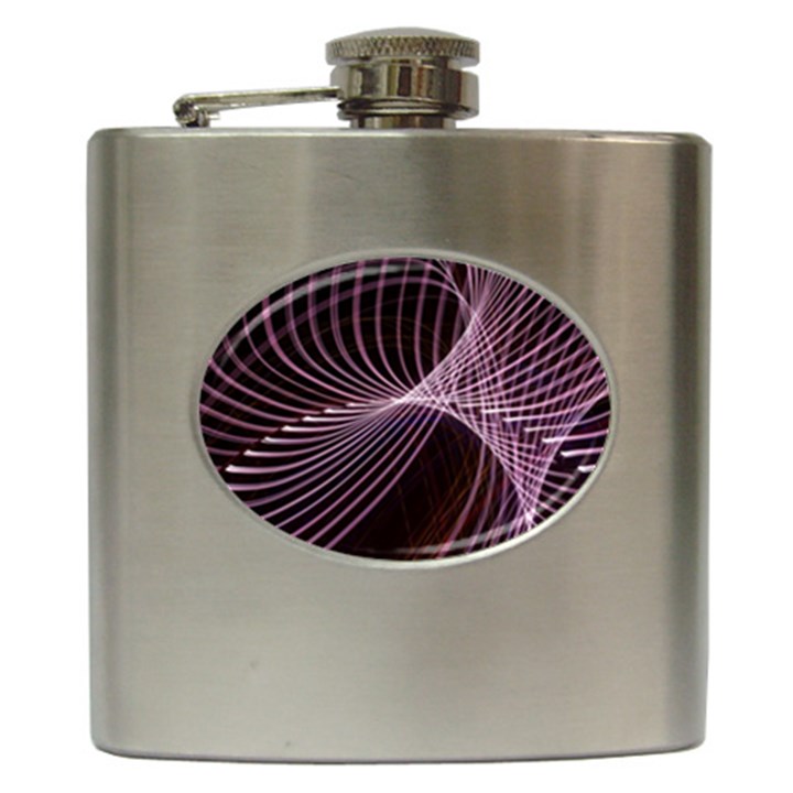 Light Sunlight Spiral Flower Line Color Electricity Circle Lightpaint Symmetry Shape  Macro   Hip Flask (6 oz)