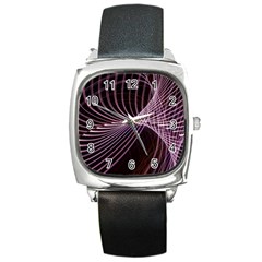 Light Sunlight Spiral Flower Line Color Electricity Circle Lightpaint Symmetry Shape  Macro   Square Metal Watch by Vaneshart