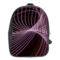 Light Sunlight Spiral Flower Line Color Electricity Circle Lightpaint Symmetry Shape  Macro   School Bag (large) by Vaneshart