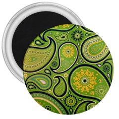 Texture Leaf Pattern Line Green Color Colorful Yellow Circle Ornament Font Art Illustration Design  3  Magnets by Vaneshart