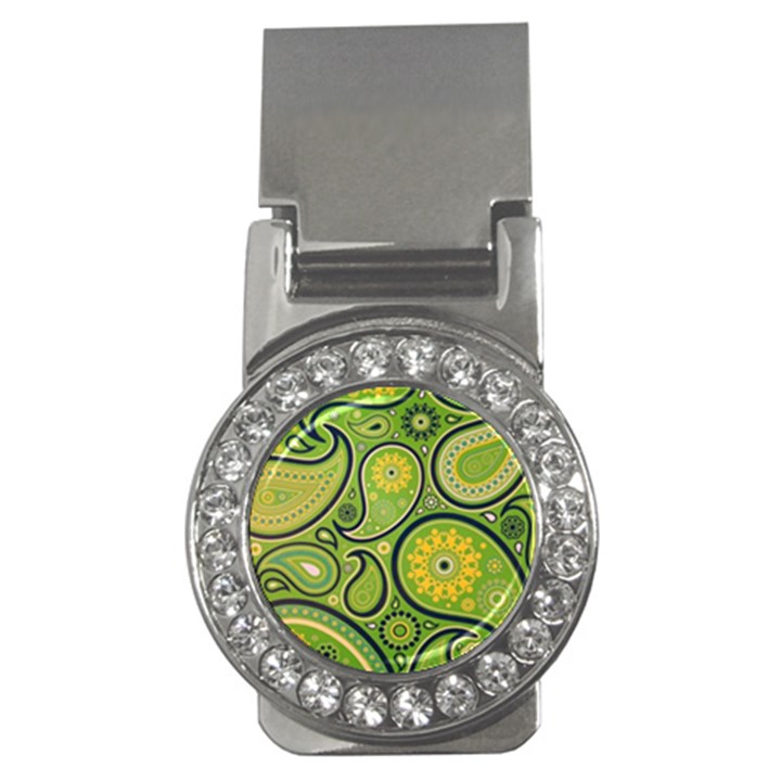 Texture Leaf Pattern Line Green Color Colorful Yellow Circle Ornament Font Art Illustration Design  Money Clips (CZ) 