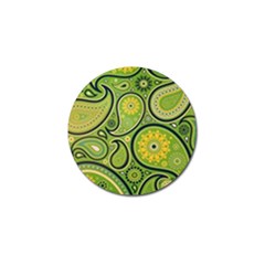 Texture Leaf Pattern Line Green Color Colorful Yellow Circle Ornament Font Art Illustration Design  Golf Ball Marker (4 Pack) by Vaneshart