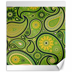 Texture Leaf Pattern Line Green Color Colorful Yellow Circle Ornament Font Art Illustration Design  Canvas 20  X 24  by Vaneshart