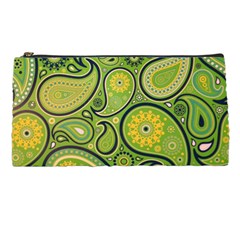 Texture Leaf Pattern Line Green Color Colorful Yellow Circle Ornament Font Art Illustration Design  Pencil Cases by Vaneshart