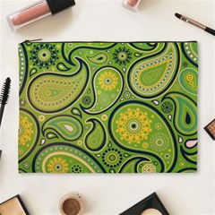 Texture Leaf Pattern Line Green Color Colorful Yellow Circle Ornament Font Art Illustration Design  Cosmetic Bag (xl) by Vaneshart