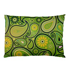 Texture Leaf Pattern Line Green Color Colorful Yellow Circle Ornament Font Art Illustration Design  Pillow Case (two Sides) by Vaneshart