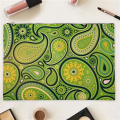 Texture Leaf Pattern Line Green Color Colorful Yellow Circle Ornament Font Art Illustration Design  Cosmetic Bag (xxl) by Vaneshart