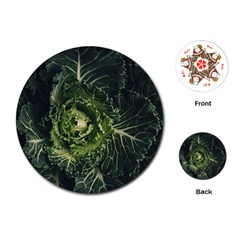 Plant Leaf Flower Green Produce Vegetable Botany Flora Cabbage Macro Photography Flowering Plant Playing Cards Single Design (round) by Vaneshart