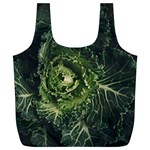 Plant Leaf Flower Green Produce Vegetable Botany Flora Cabbage Macro Photography Flowering Plant Full Print Recycle Bag (XL) Front