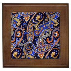 Vintage Retro Texture Decoration Pattern Color Circle Ornament Art Design Bright Symmetry Style  Framed Tile by Vaneshart