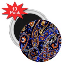 Vintage Retro Texture Decoration Pattern Color Circle Ornament Art Design Bright Symmetry Style  2 25  Magnets (10 Pack)  by Vaneshart