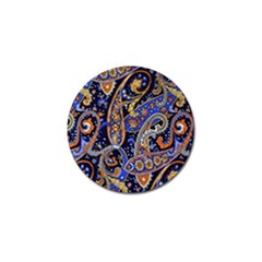 Vintage Retro Texture Decoration Pattern Color Circle Ornament Art Design Bright Symmetry Style  Golf Ball Marker by Vaneshart