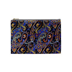 Vintage Retro Texture Decoration Pattern Color Circle Ornament Art Design Bright Symmetry Style  Cosmetic Bag (medium) by Vaneshart