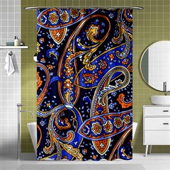 Vintage Retro Texture Decoration Pattern Color Circle Ornament Art Design Bright Symmetry Style  Shower Curtain 48  X 72  (small)  by Vaneshart