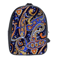 Vintage Retro Texture Decoration Pattern Color Circle Ornament Art Design Bright Symmetry Style  School Bag (xl) by Vaneshart