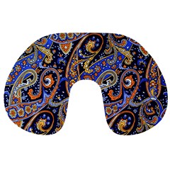 Vintage Retro Texture Decoration Pattern Color Circle Ornament Art Design Bright Symmetry Style  Travel Neck Pillow by Vaneshart