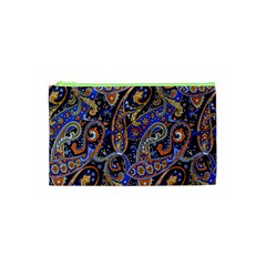 Vintage Retro Texture Decoration Pattern Color Circle Ornament Art Design Bright Symmetry Style  Cosmetic Bag (xs) by Vaneshart