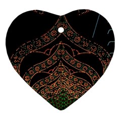 Light Night Christmas Christmas Decoration Symmetry Fantasia Oropesadelmar Castelln Iluminacin Bombi Ornament (heart) by Vaneshart