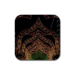 Light Night Christmas Christmas Decoration Symmetry Fantasia Oropesadelmar Castelln Iluminacin Bombi Rubber Square Coaster (4 pack)  Front