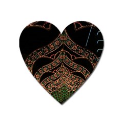 Light Night Christmas Christmas Decoration Symmetry Fantasia Oropesadelmar Castelln Iluminacin Bombi Heart Magnet by Vaneshart