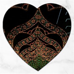 Light Night Christmas Christmas Decoration Symmetry Fantasia Oropesadelmar Castelln Iluminacin Bombi Jigsaw Puzzle (heart) by Vaneshart