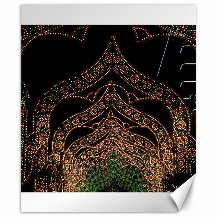 Light Night Christmas Christmas Decoration Symmetry Fantasia Oropesadelmar Castelln Iluminacin Bombi Canvas 8  x 10 