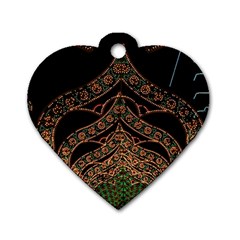 Light Night Christmas Christmas Decoration Symmetry Fantasia Oropesadelmar Castelln Iluminacin Bombi Dog Tag Heart (one Side) by Vaneshart