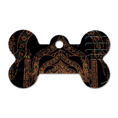 Light Night Christmas Christmas Decoration Symmetry Fantasia Oropesadelmar Castelln Iluminacin Bombi Dog Tag Bone (one Side) by Vaneshart