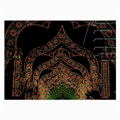 Light Night Christmas Christmas Decoration Symmetry Fantasia Oropesadelmar Castelln Iluminacin Bombi Large Glasses Cloth (2 Sides) by Vaneshart