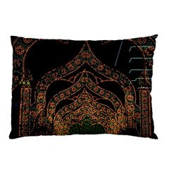 Light Night Christmas Christmas Decoration Symmetry Fantasia Oropesadelmar Castelln Iluminacin Bombi Pillow Case by Vaneshart