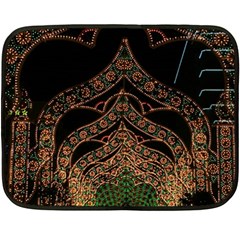 Light Night Christmas Christmas Decoration Symmetry Fantasia Oropesadelmar Castelln Iluminacin Bombi Double Sided Fleece Blanket (mini)  by Vaneshart