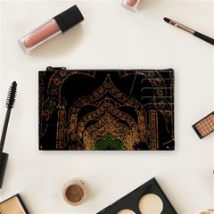 Light Night Christmas Christmas Decoration Symmetry Fantasia Oropesadelmar Castelln Iluminacin Bombi Cosmetic Bag (small) by Vaneshart