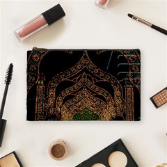 Light Night Christmas Christmas Decoration Symmetry Fantasia Oropesadelmar Castelln Iluminacin Bombi Cosmetic Bag (medium) by Vaneshart