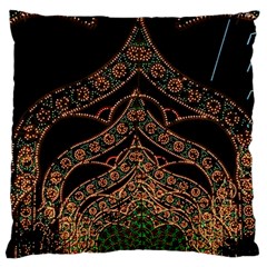 Light Night Christmas Christmas Decoration Symmetry Fantasia Oropesadelmar Castelln Iluminacin Bombi Large Cushion Case (two Sides) by Vaneshart