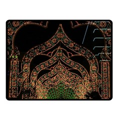 Light Night Christmas Christmas Decoration Symmetry Fantasia Oropesadelmar Castelln Iluminacin Bombi Double Sided Fleece Blanket (small)  by Vaneshart