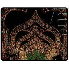 Light Night Christmas Christmas Decoration Symmetry Fantasia Oropesadelmar Castelln Iluminacin Bombi Double Sided Fleece Blanket (medium)  by Vaneshart