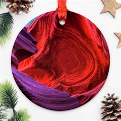 Flower Purple Petal Red Color Pink Hdr Magenta Lowerantelopecanyon Antelopecanyon Macro Photography Ornament (round) by Vaneshart