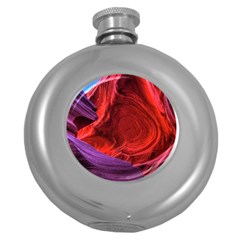 Flower Purple Petal Red Color Pink Hdr Magenta Lowerantelopecanyon Antelopecanyon Macro Photography Round Hip Flask (5 Oz) by Vaneshart