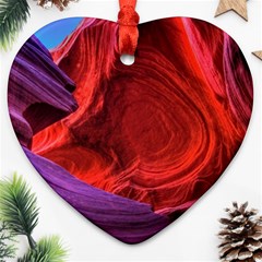 Flower Purple Petal Red Color Pink Hdr Magenta Lowerantelopecanyon Antelopecanyon Macro Photography Heart Ornament (two Sides) by Vaneshart