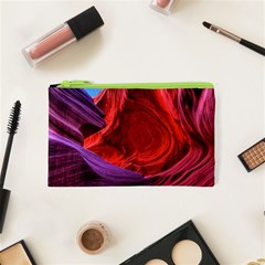 Flower Purple Petal Red Color Pink Hdr Magenta Lowerantelopecanyon Antelopecanyon Macro Photography Cosmetic Bag (xs) by Vaneshart