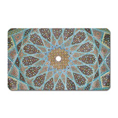 Vintage Flower Floral Pattern Line Tile Circle Art Design Symmetry Mosaic Culture Dome Shape Persian Magnet (rectangular) by Vaneshart