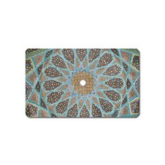 Vintage Flower Floral Pattern Line Tile Circle Art Design Symmetry Mosaic Culture Dome Shape Persian Magnet (name Card) by Vaneshart