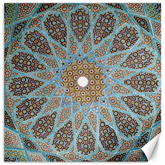 Vintage Flower Floral Pattern Line Tile Circle Art Design Symmetry Mosaic Culture Dome Shape Persian Canvas 20  X 20  by Vaneshart