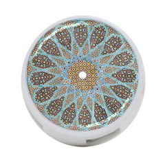 Vintage Flower Floral Pattern Line Tile Circle Art Design Symmetry Mosaic Culture Dome Shape Persian 4-port Usb Hub (one Side) by Vaneshart