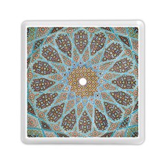 Vintage Flower Floral Pattern Line Tile Circle Art Design Symmetry Mosaic Culture Dome Shape Persian Memory Card Reader (square) by Vaneshart