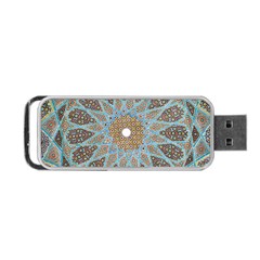 Vintage Flower Floral Pattern Line Tile Circle Art Design Symmetry Mosaic Culture Dome Shape Persian Portable Usb Flash (one Side) by Vaneshart