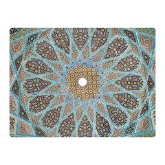 Vintage Flower Floral Pattern Line Tile Circle Art Design Symmetry Mosaic Culture Dome Shape Persian Double Sided Flano Blanket (mini)  by Vaneshart