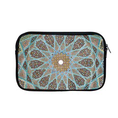 Vintage Flower Floral Pattern Line Tile Circle Art Design Symmetry Mosaic Culture Dome Shape Persian Apple Macbook Pro 13  Zipper Case