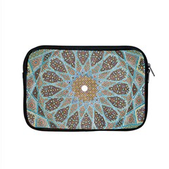 Vintage Flower Floral Pattern Line Tile Circle Art Design Symmetry Mosaic Culture Dome Shape Persian Apple Macbook Pro 15  Zipper Case by Vaneshart